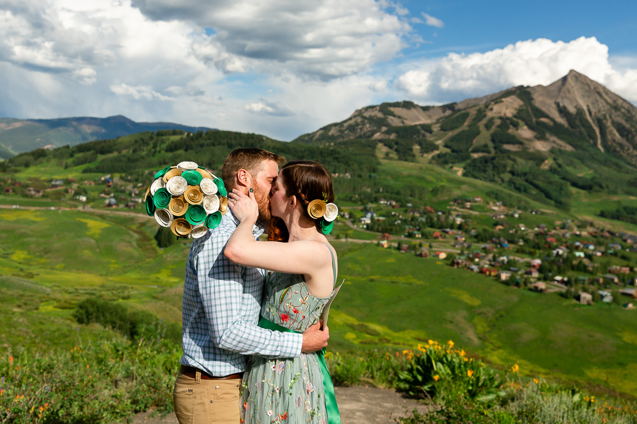 adventure instead elopement micro-wedding Snodgrass hike hiking vows scenic mountain views Crested Butte photographer Gunnison photographers Colorado photography - proposal engagement elopement wedding venue - photo by Mountain Magic Media