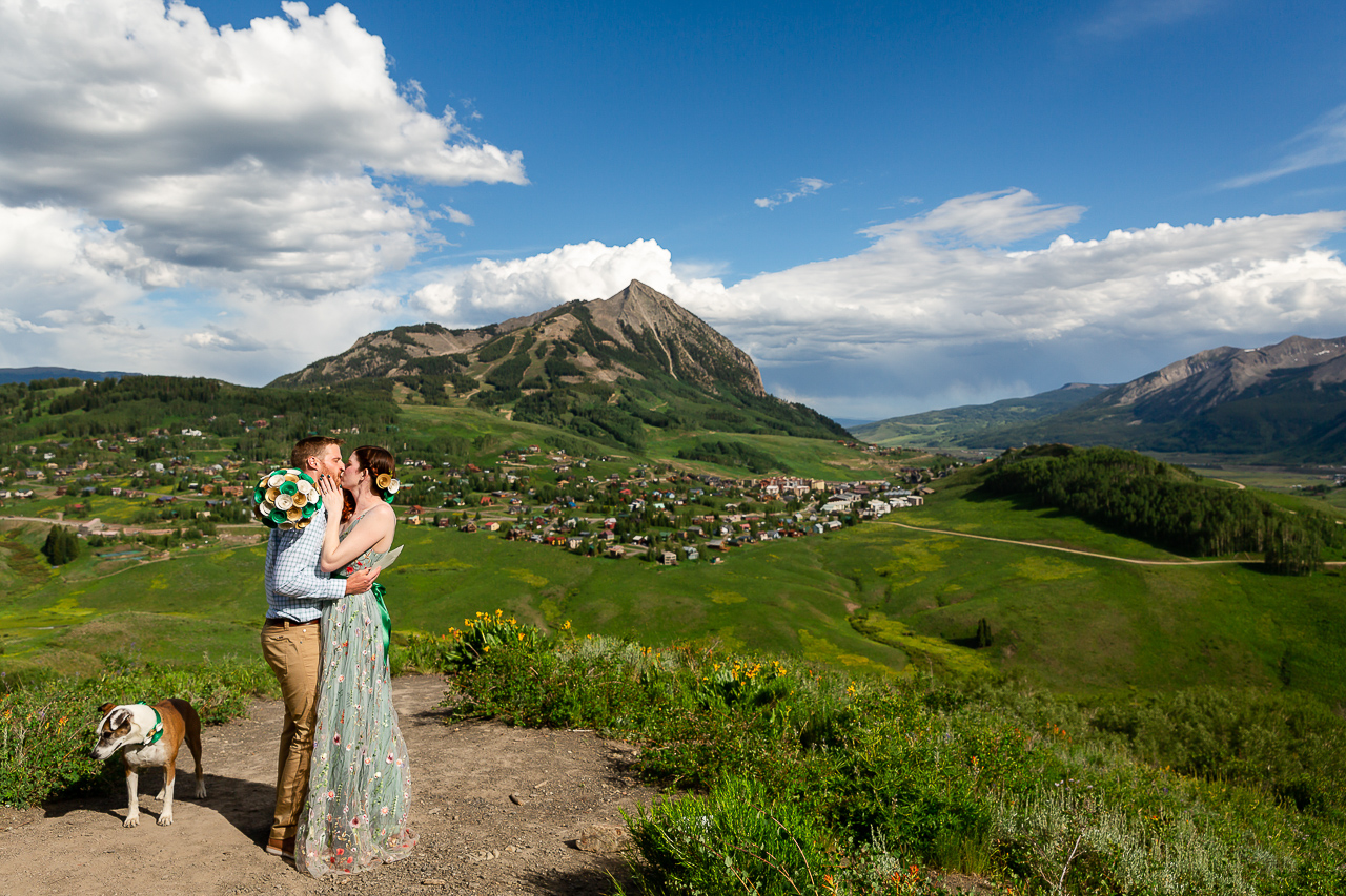 adventure instead elopement micro-wedding Snodgrass hike hiking vows scenic mountain views Crested Butte photographer Gunnison photographers Colorado photography - proposal engagement elopement wedding venue - photo by Mountain Magic Media