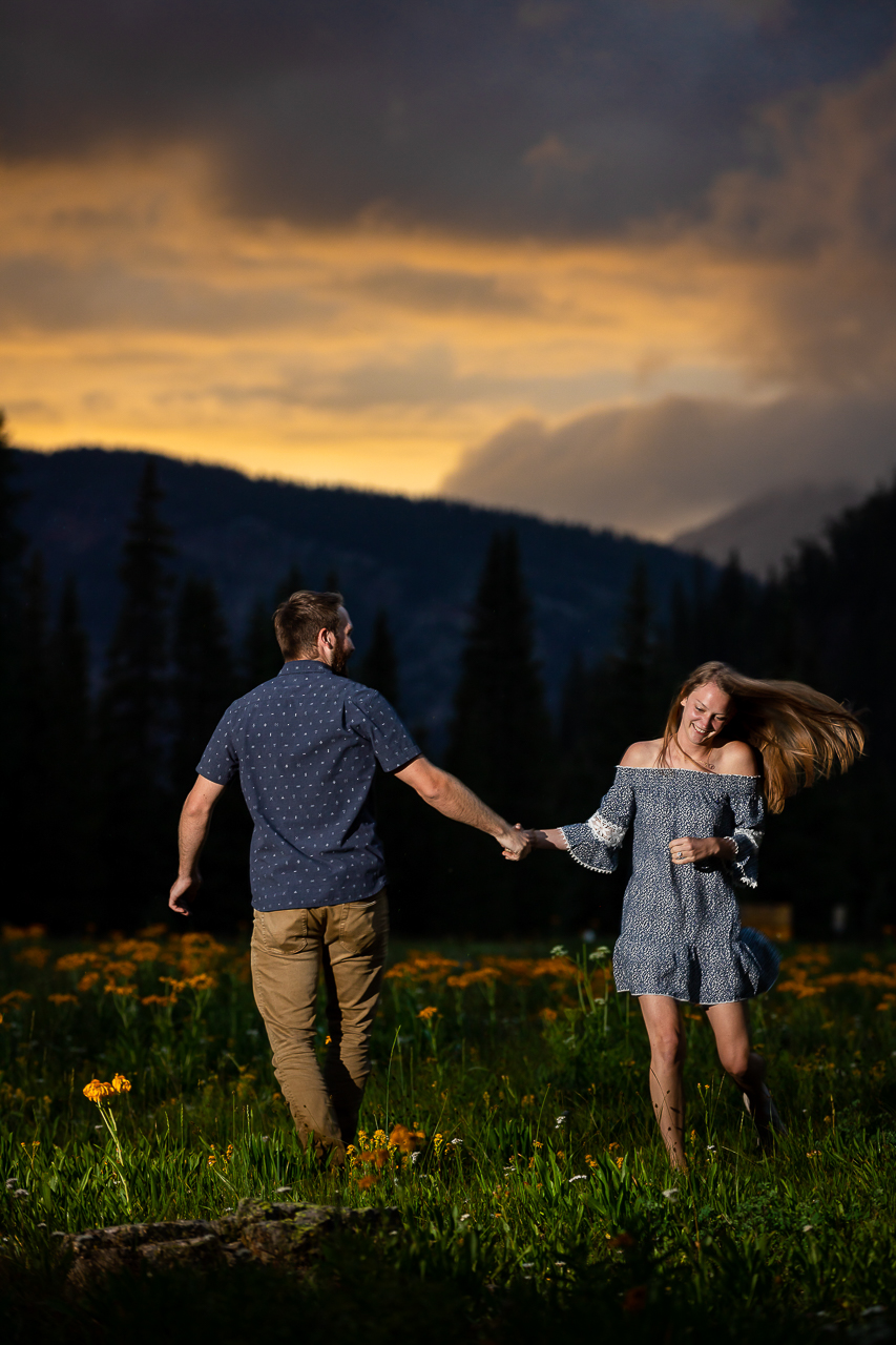 Crystal Mill waterfall engagements Marble CO flowers floral bouquet diamond ring Crested Butte photographer Gunnison photographers Colorado photography - proposal engagement elopement wedding venue - photo by Mountain Magic Media