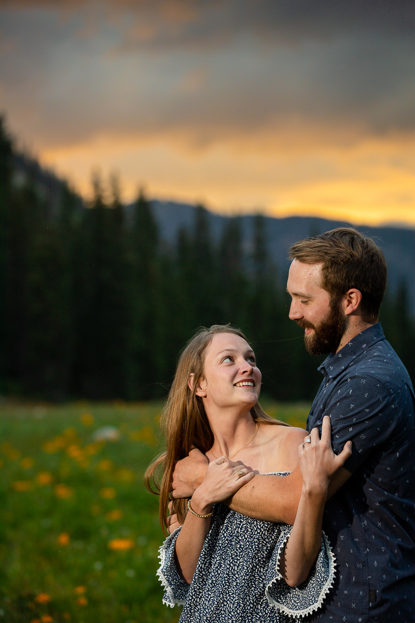 Crystal Mill waterfall engagements Marble CO flowers floral bouquet diamond ring Crested Butte photographer Gunnison photographers Colorado photography - proposal engagement elopement wedding venue - photo by Mountain Magic Media