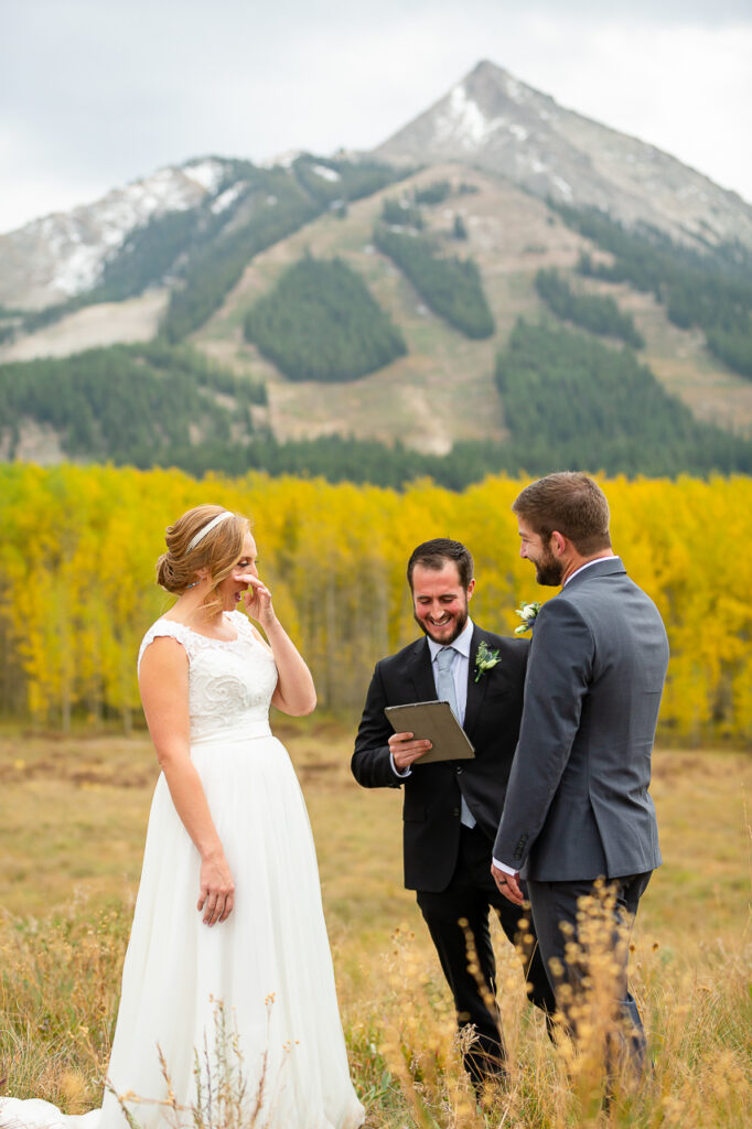 intimate vows ceremony Ten Peaks fall weddings Crested Butte photographer Gunnison photographers Colorado photography - proposal engagement elopement wedding venue - photo by Mountain Magic Media