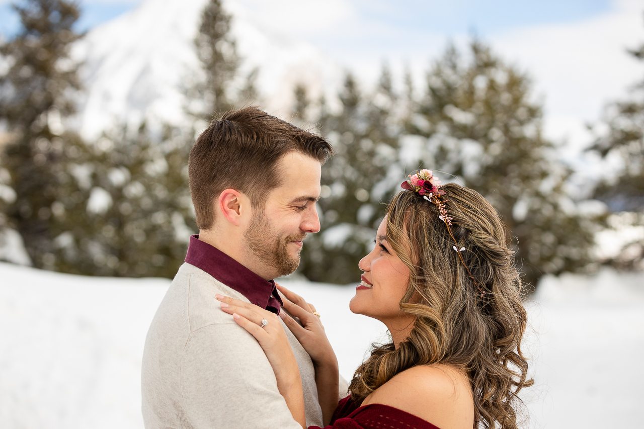 winter engagement Woods Walk Land Trust Crested Butte photographer Gunnison photographers Colorado photography - proposal engagement elopement wedding venue - photo by Mountain Magic Media