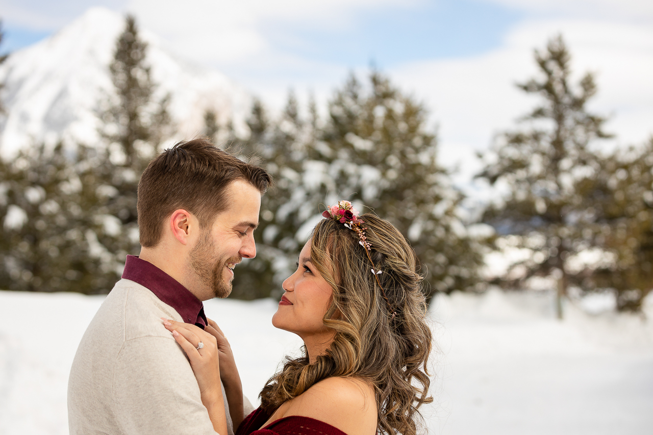 winter engagement Woods Walk Land Trust Crested Butte photographer Gunnison photographers Colorado photography - proposal engagement elopement wedding venue - photo by Mountain Magic Media