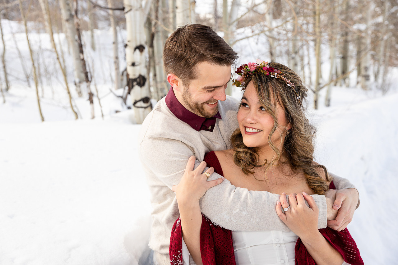 winter engagement Woods Walk Land Trust Crested Butte photographer Gunnison photographers Colorado photography - proposal engagement elopement wedding venue - photo by Mountain Magic Media