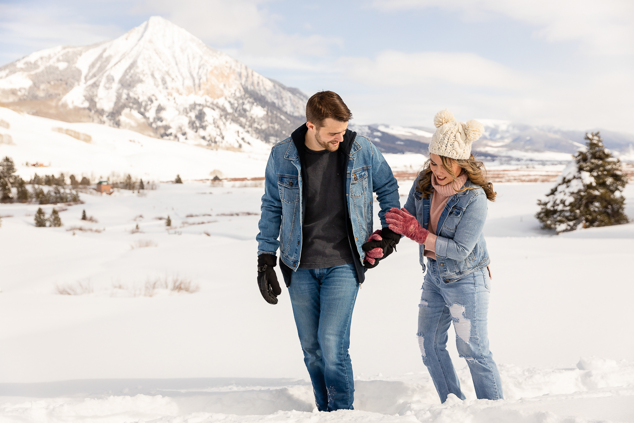 winter engagement Woods Walk Land Trust Crested Butte photographer Gunnison photographers Colorado photography - proposal engagement elopement wedding venue - photo by Mountain Magic Media