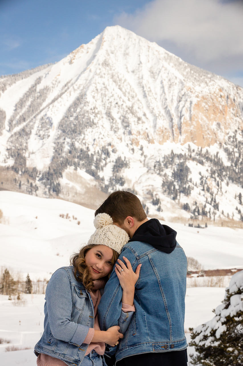 winter engagement Woods Walk Land Trust Crested Butte photographer Gunnison photographers Colorado photography - proposal engagement elopement wedding venue - photo by Mountain Magic Media