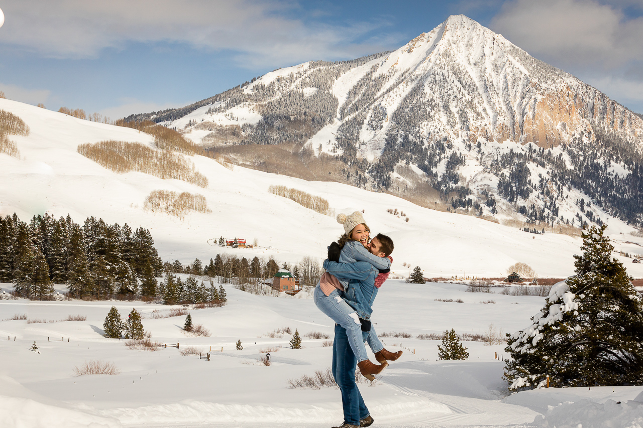 winter engagement Woods Walk Land Trust Crested Butte photographer Gunnison photographers Colorado photography - proposal engagement elopement wedding venue - photo by Mountain Magic Media