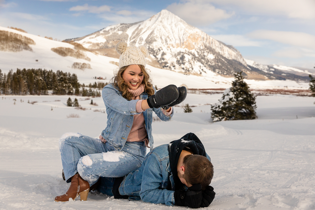 winter engagement Woods Walk Land Trust Crested Butte photographer Gunnison photographers Colorado photography - proposal engagement elopement wedding venue - photo by Mountain Magic Media