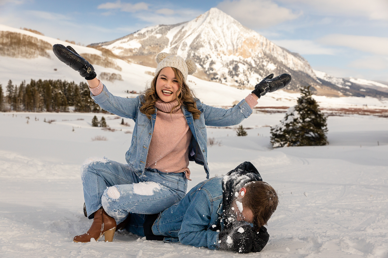 winter engagement Woods Walk Land Trust Crested Butte photographer Gunnison photographers Colorado photography - proposal engagement elopement wedding venue - photo by Mountain Magic Media