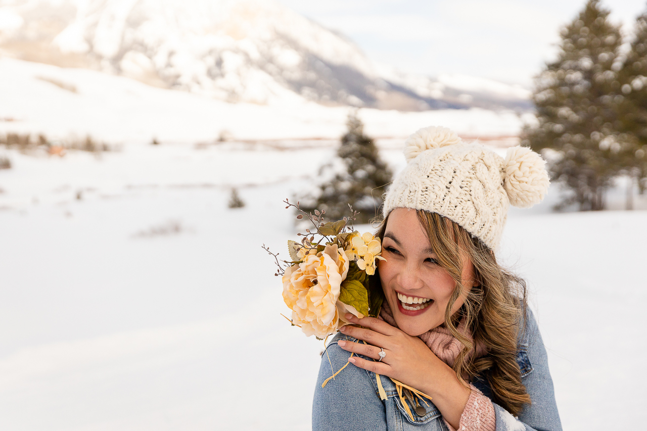 winter engagement Woods Walk Land Trust Crested Butte photographer Gunnison photographers Colorado photography - proposal engagement elopement wedding venue - photo by Mountain Magic Media