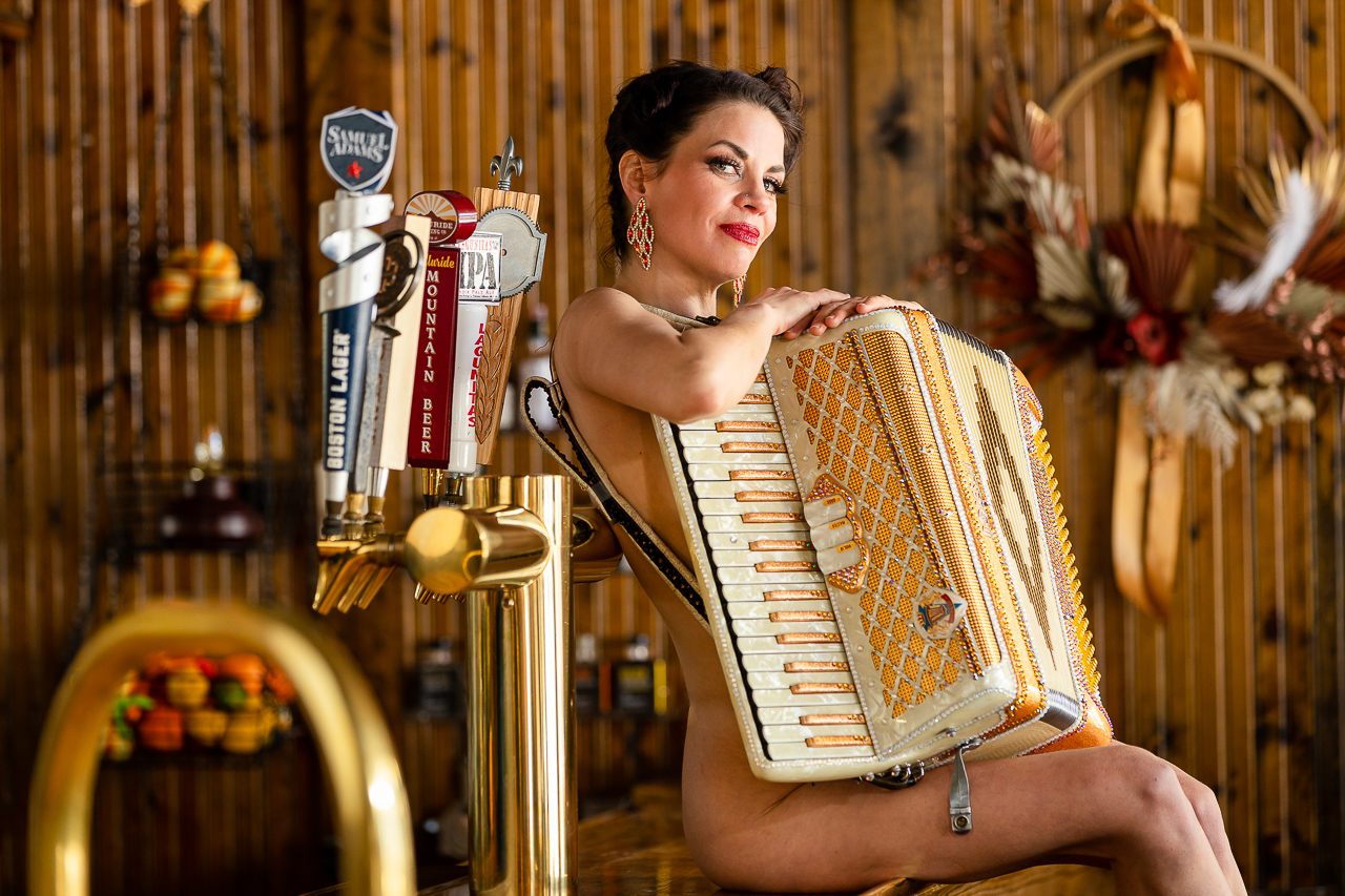 bar burlesque accordion sexy romantic boudoir session Slogar Crested Butte photographer Gunnison photographers Colorado photography - proposal engagement elopement wedding venue - photo by Mountain Magic Media