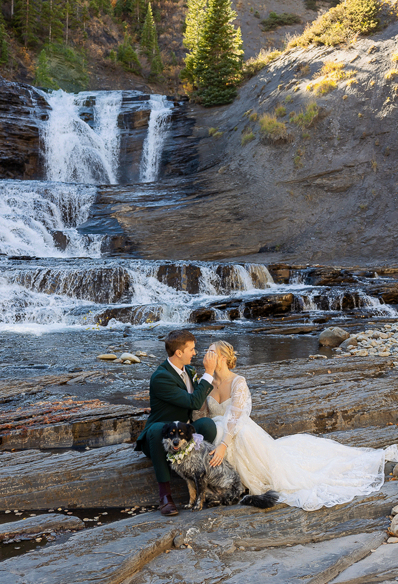 Crested Butte Elopement Secret Waterfall GIF Adventure photographer Colorado photographers wedding photography