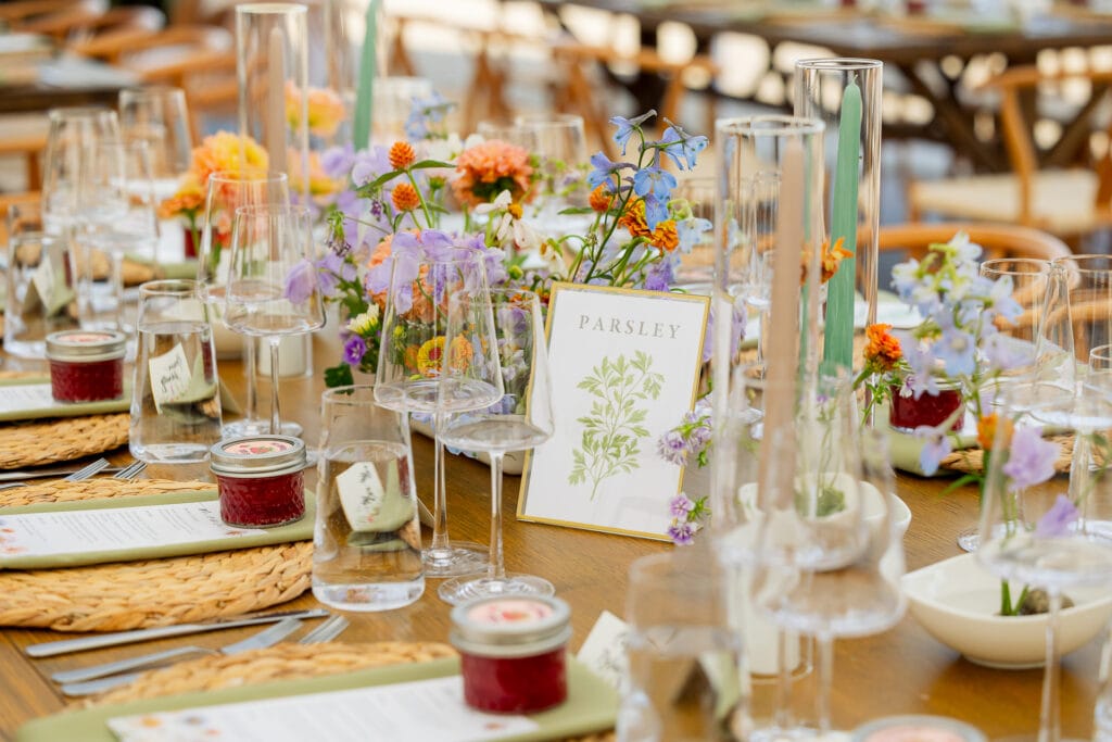 Crested Butte Wedding Venue tablescape disco garden party theme